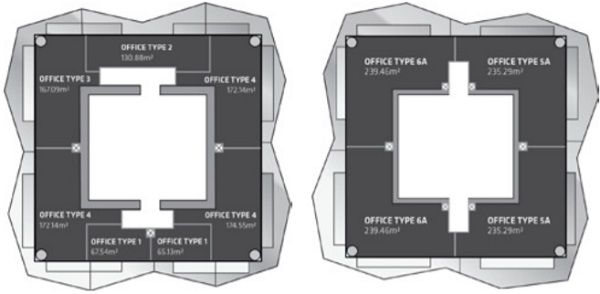 Fig. 2 – Slab layout (Floor 2) ®. Fig. 3 – Slab layout (Floor 20) ®.