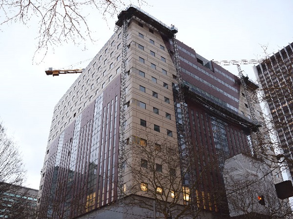 The Portland Building’s curtain wall installation close to completion