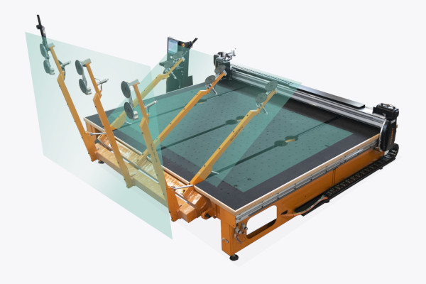 The RUBI 303VA loads, cuts and evacuates the glass from the table itself.