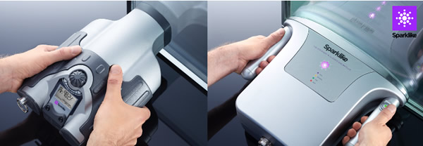 Sparklike Handheld™ (left) and Sparklike Laser™ (right) for non-destructive insulating gas fill analysis