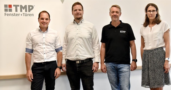More than twenty years’ software partnership – from left: Tobias Kern, Managing Director TMP; Felix Frank, IT / Digitale Transformation Manager at TMP; Uwe Rogge, EDP Manager at TMP, and Nicole Dießel, Director Commercial Services DACH A+W Cantor
