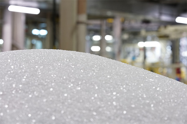 Corning recaptures glass material for use in the production process and to help reduce waste.