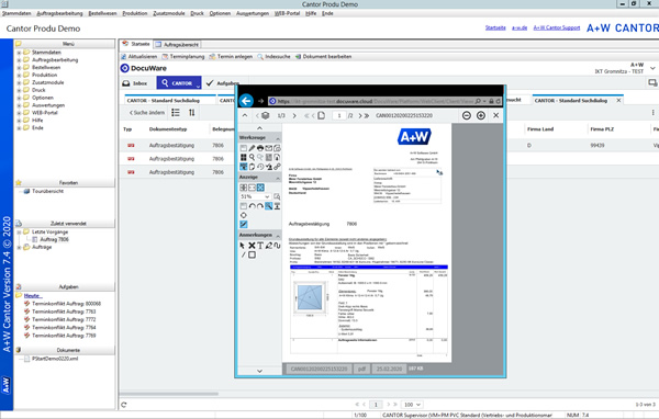 A+W Cantor DMS - powered by DocuWare