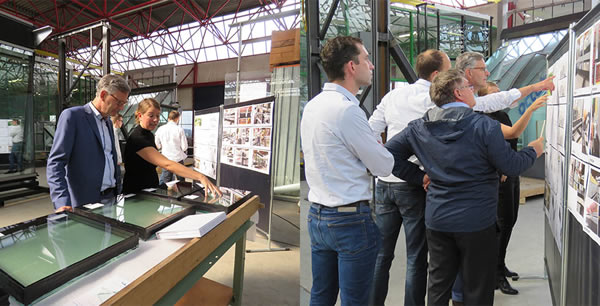 Visit of the Octatube workspace by the director of Triodos; Matthijs Bierman. Here in conversation with projectleader Corine Dikkers.