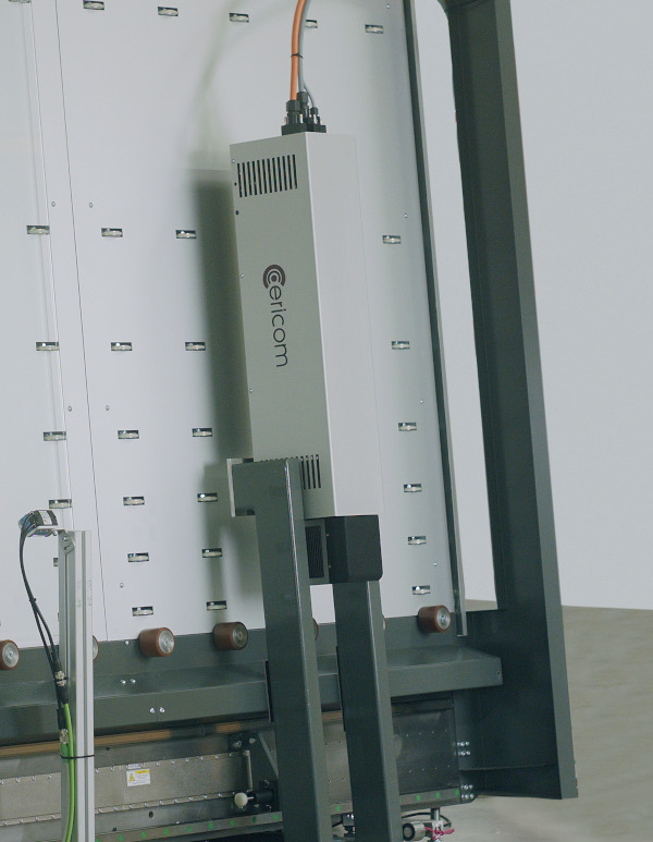 Glass marking in seconds: The c-mark laser marking module. Now with "Marking on the Fly" technology