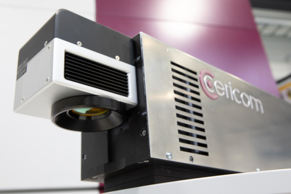 Glass marking in seconds: The c-mark laser marking module. Now with "Marking on the Fly" technology