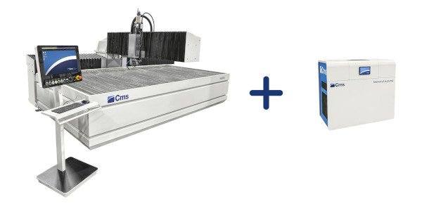 Waterjet glass cutting: more power and efficiency with the easyline + e-pump combination!