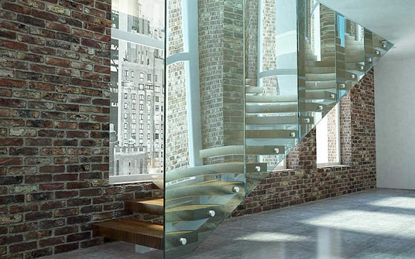Elegant Glass Staircases Lighting up Interior Spaces