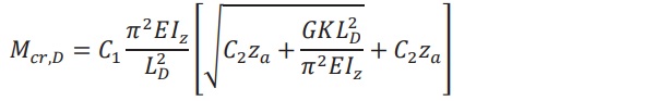 Equation 2: Critical Buckling Loads of Laminated Glass Fins