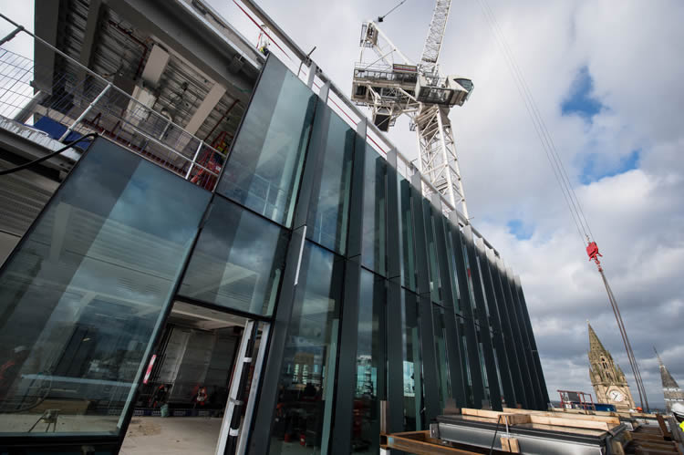  Façade work at 2 St Peter’s Square nears completion