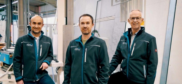 From the left, Thomas Herzog, Andreas Herzog, Jr. and Andreas Herzog, Sr., Managing Directors of Glas Herzog