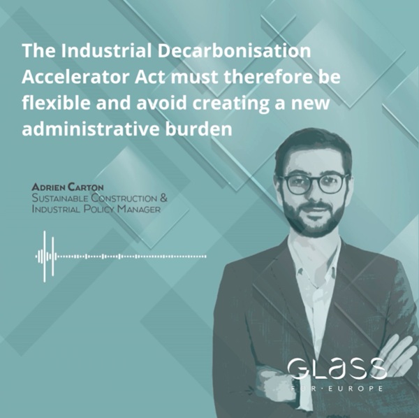 Glass for Europe presents its recommendations on the Industrial Decarbonisation Accelerator Act