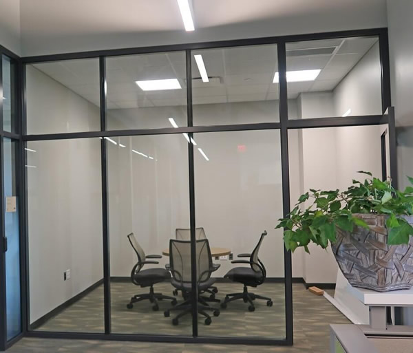 Interior glass partitions