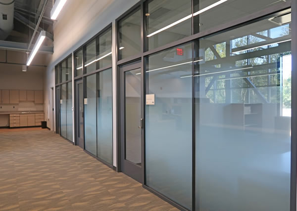 Interior glass partitions