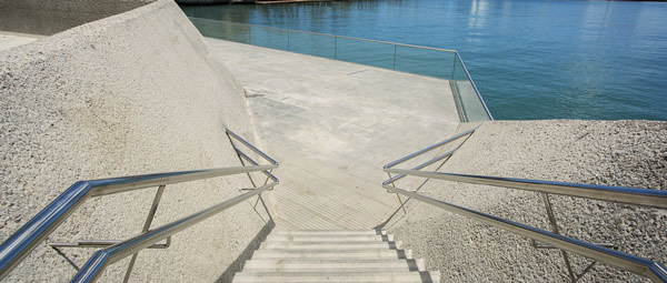 A glass railing system for safety and sea views