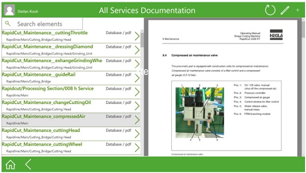 Image 3: Scanning a QR code or barcode on the machine provides direct access to its documentation.