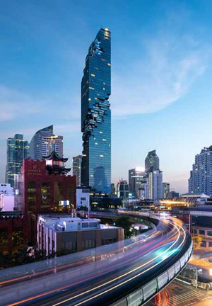 The 314 m tall King Power MahaNakhon is Thailand’s tallest building. Image © Büro-OS Photo by Srirath Somsawat