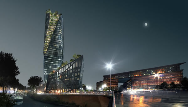 Studio Libeskind to build twisted, tree-covered skyscraper for Toulouse