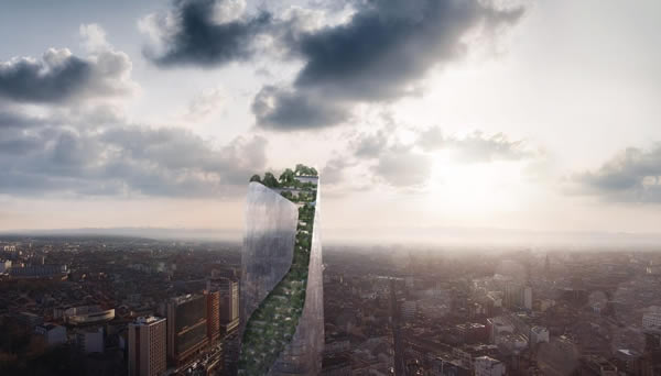 Studio Libeskind to build twisted, tree-covered skyscraper for Toulouse