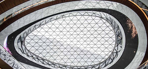 The egg-shaped skylight in the roof has been designed let in as much natural light as possible.