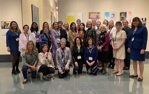 Celebrating women working with glass during the opening reception for the National Day of Glass Conference. The reception was held at the National Academy of Sciences in Washington, D.C. Credit: ACerS