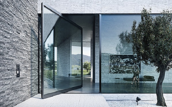 The bigger, the more impressive the effect of the pivot door.