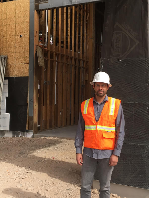 Daniel Rodriguez, preconstruction manager for Giroux Glass, Inc., shown here checking out the Regency Summerlin project's progress.