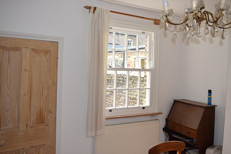 Replacement sash window nterior