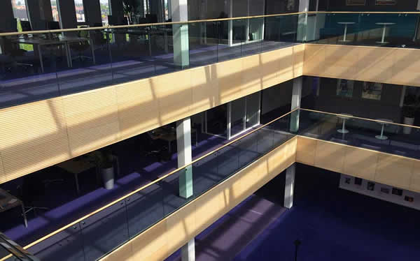Sustainable Conference and Events Space specifies AMG Frameless Glass Balustrade System