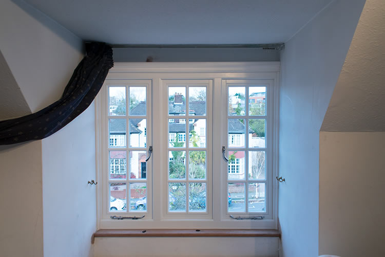 Timber window installation in Hampstead, London
