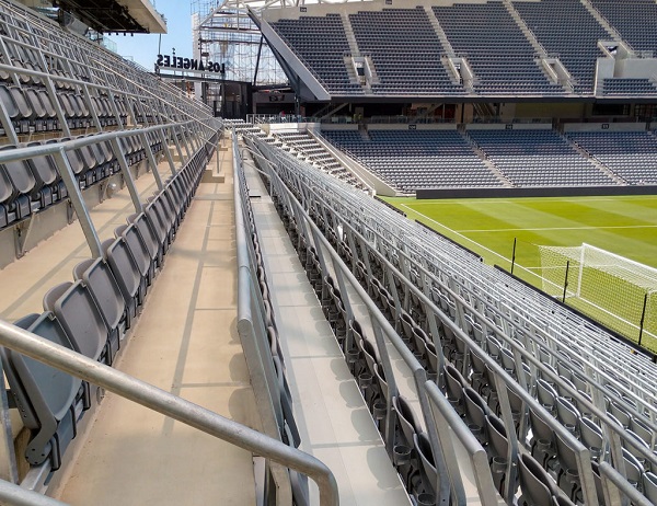 Over 4,300 lf of Trex Commercial’s Seating Rail for the north end supporters section called the “3252” which signifies the number of seats in the supporters’ section.