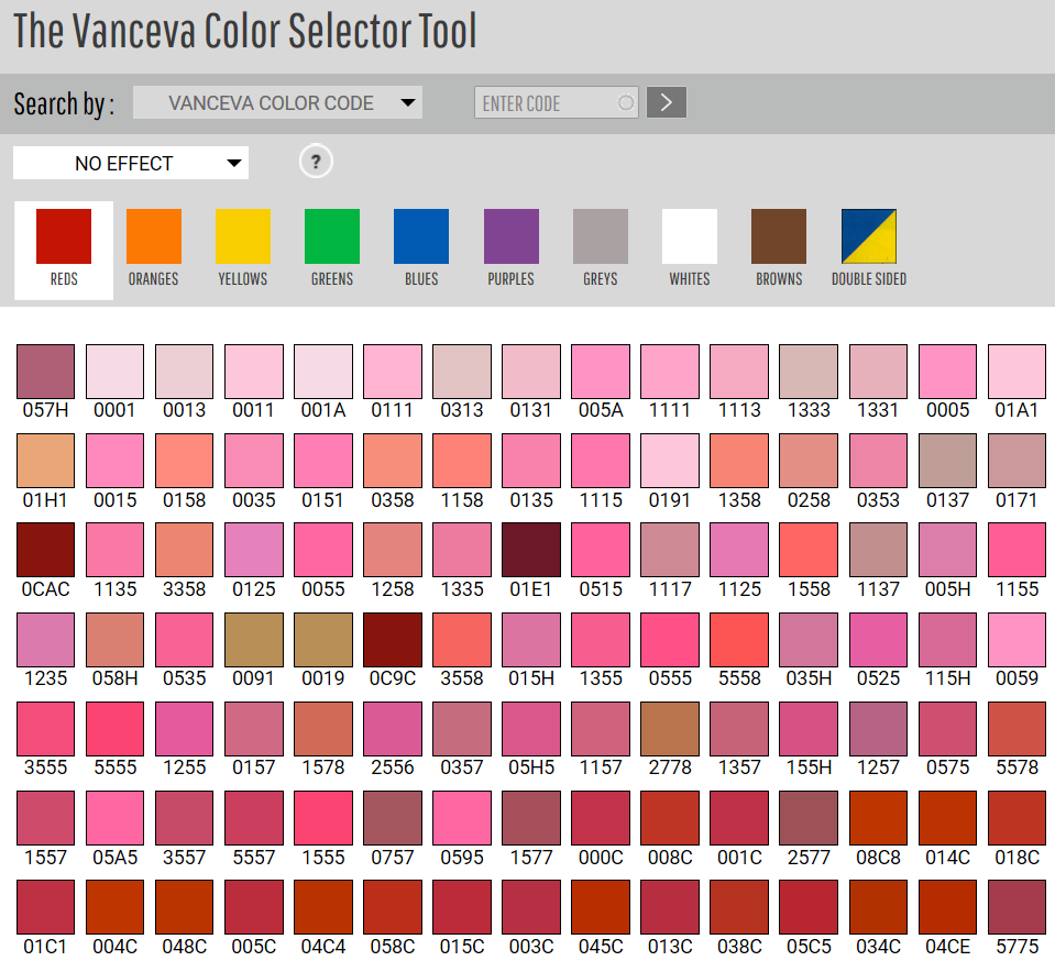 Vanceva color selector for PVB
