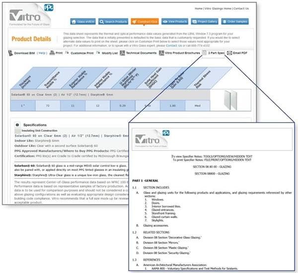 Vitro Architectural Glass adds 3-part spec feature to “Construct” Tool