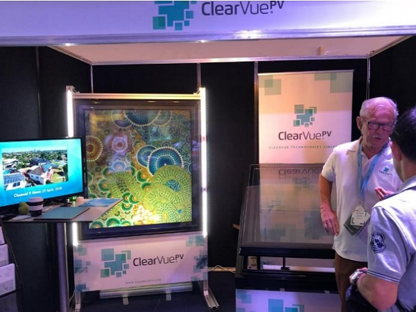 Zurreal artworks being demonstrated with ClearVue solar PV IGU and skylight at Fenestration 2018, Port Douglas.