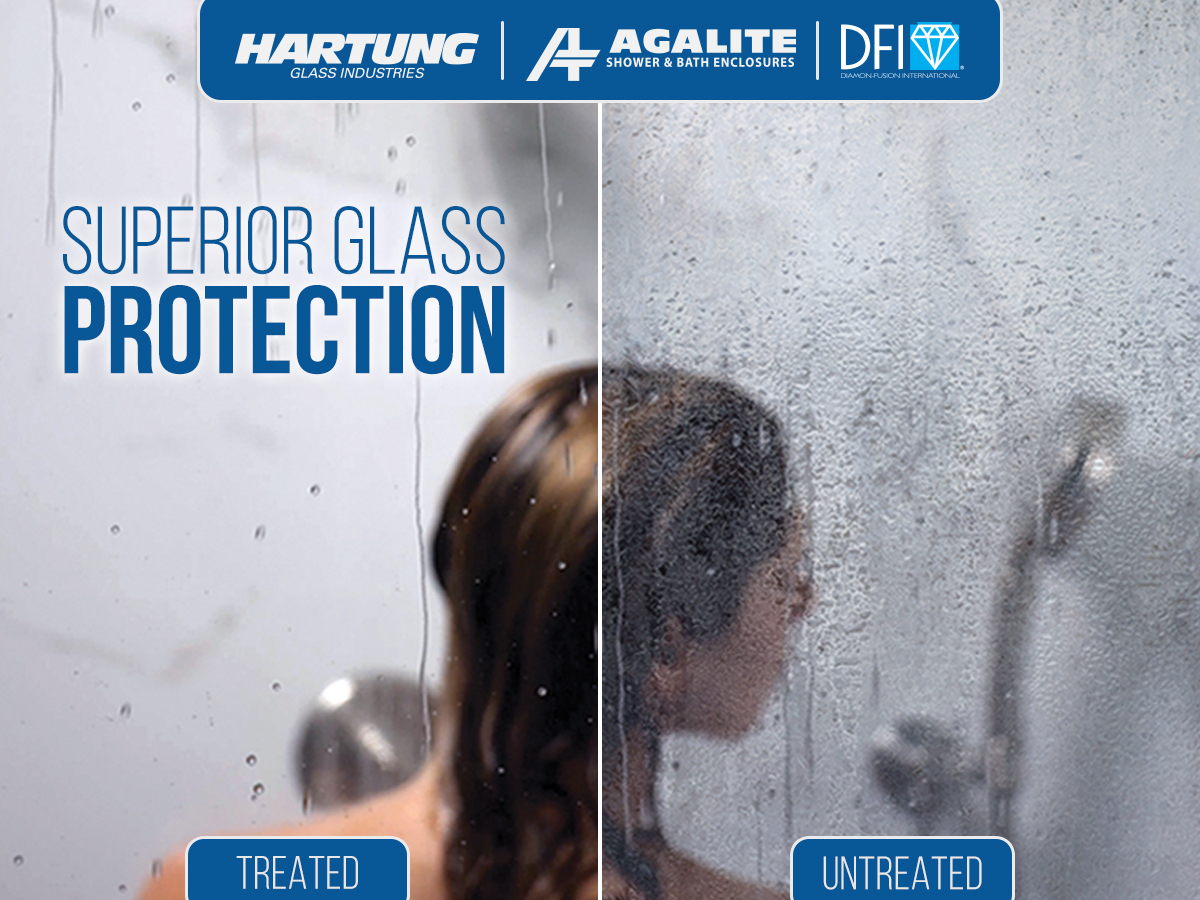 Hartung and Agalite locations now offering easy-to-clean glass solutions with Diamon-Fusion® protective coating