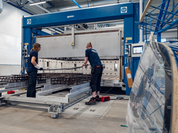 Glaston ScreenMax glass bending furnace at Finn Lamex in Finland