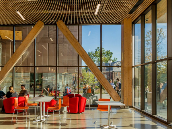 The John Olver Design Building is certified LEED® Gold, and features Solarban® low-e coatings by Vitro.  (Ngoc X Doan Photography)