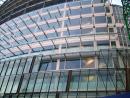 A Waagner-Biro double-skin facade being assembled at One Angel Square, Manchester. 