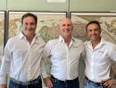 From left to right. Jorge Pujol, CEO of Pujol, Renato Andreotti, engineer in the service tempering department, and Joaquín Pujol, commercial director of Pujol.