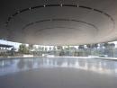 The Steve Jobs Theatre at the Apple Campus in Cupertino, California, designed by Foster+Partners.
