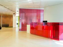 Glass furniture for companies that want to value the brand