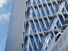 Facade detail of the Capital Market Authority Tower, Riyadh. Joint venture between Omrania and HOK.