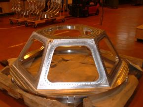 Single forging aluminum frame of the ISS cupola (credits: Thales Alenia Space)