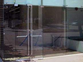 Glass Panic Device Doors