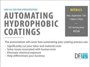 Exclusive Automating Hydrophobic Coatings Seminar in Key Spot at GlassBuild