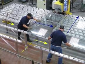 Walk-Thru castor bars - Extend your maximum processable glass size
