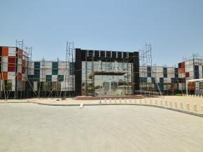 Dubai kindergarten coated in coloured solar panels