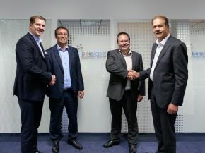 Jochen H. Hesselbach (CEO, HEGLA), Dr. Johann Dorner (Head of Sales, HEGLA boraident), Dr. Thomas Rainer (Head of Technology, HEGLA boraident), Bernhard Hötger (COO, HEGLA Beverungen and HEGLA Kretzschau) (f.l.t.r.).