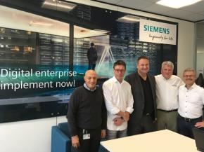 From left to right: Magdi El-Awdan (Siemens), Horst Mertes (FeneTech), Heinz-Josef Lennartz (Siemens), Ron Crowl (FeneTech), and Bernd Lehmann (Siemens).
