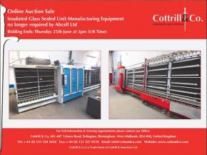 Online Auction Sale: Insulated Glass Sealed Unit Manufacturing Equipment no longer required by Abcell Ltd